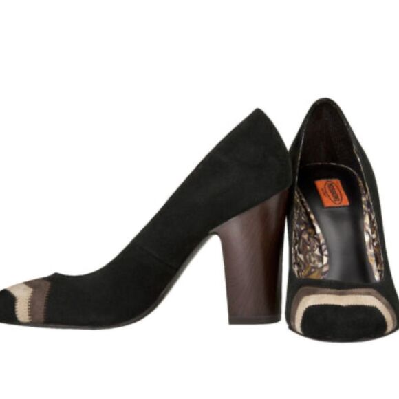 Missoni Suede Chevron Wood Heel Pump Shoe Sz 10 - Picture 1 of 5